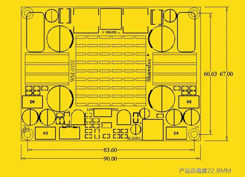 DC 12 В 24 TPA3116D2 BTL 150 Вт x2 бас Автомобильный цифровой аудио усилитель мощности |