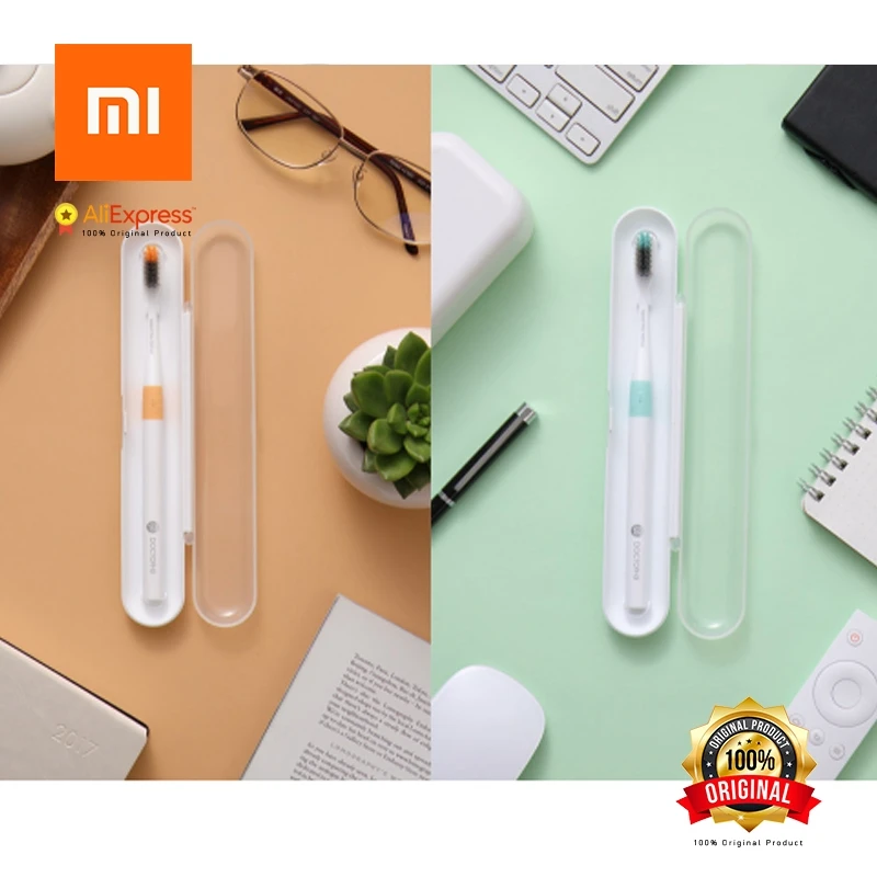 Xiaomi New Brand Doctor B 4pcs/ lot Bass Method Travel Soft Bristle Tooth brush 4 Colors Pcs /set Include Box | Электроника