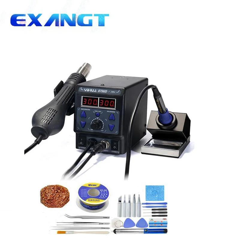 Высокое качество YIHUA 8786D 2 в 1 обновленная SMD паяльная станция Электрический паяльник+ фена 700 Вт для ремонта - Цвет: 8786D new