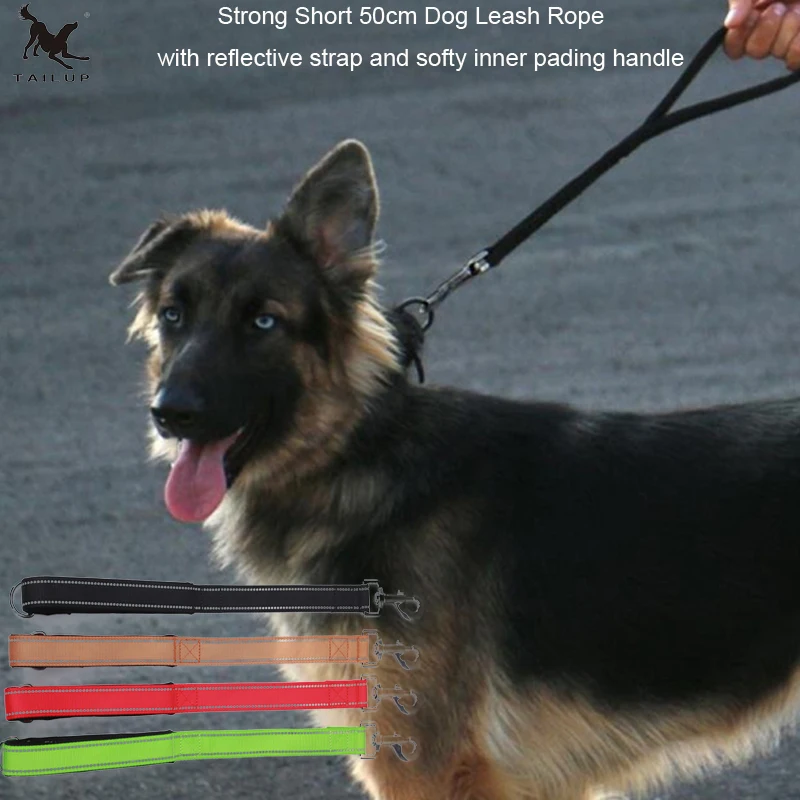 

[TAILUP] Short Dog Leashes Rope With Handle Walking 50cm Dog Leash Training Leads with Reflective Strap Big Dog Rope CL106