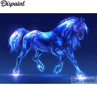 dispaint full squareround drill 5d diy diamond painting blue horse embroidery cross stitch 3d home decor a10540