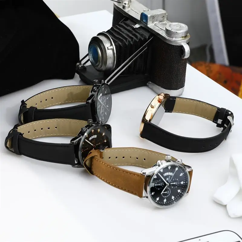 2019 модные спортивные часы для мужчин роскошный кожаный ремешок из нержавеющей
