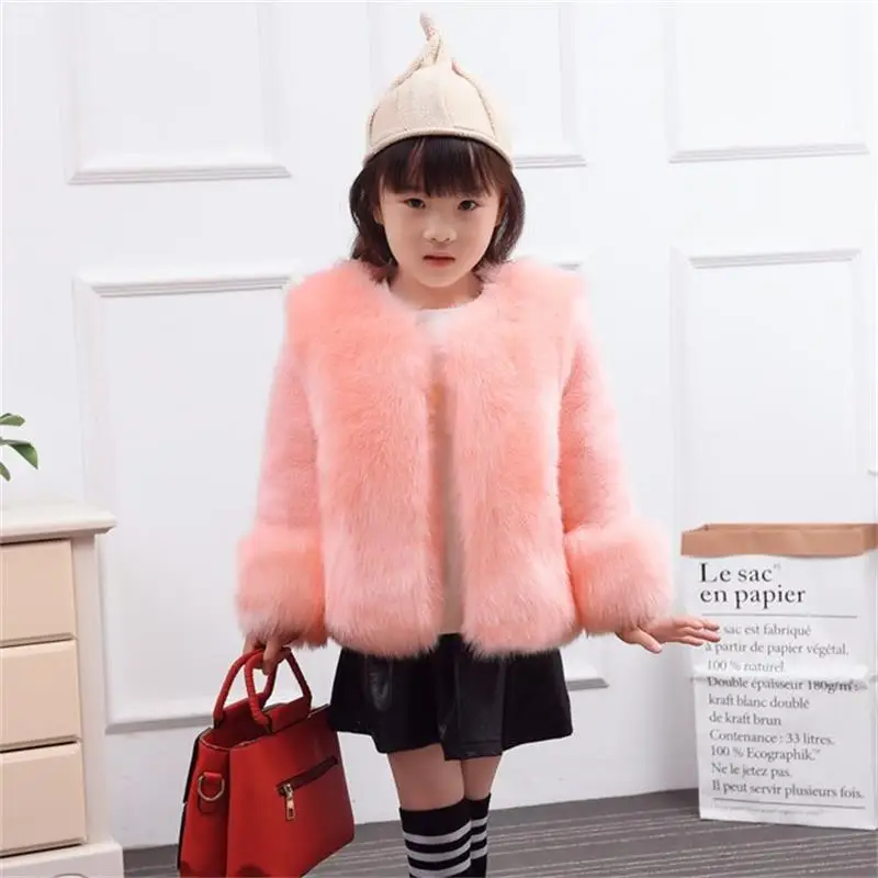Winter Girls Fur Coat Elegant Baby Girl Faux Jackets And Coats Thick Warm Parka Kids Boutique Clothes | Детская одежда и обувь