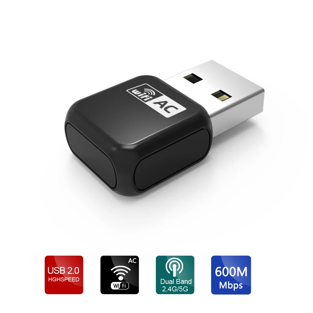Wavlink Mini USB Wifi адаптер/ключ Беспроводная сетевая LAN Карта AC600 Двухдиапазонная