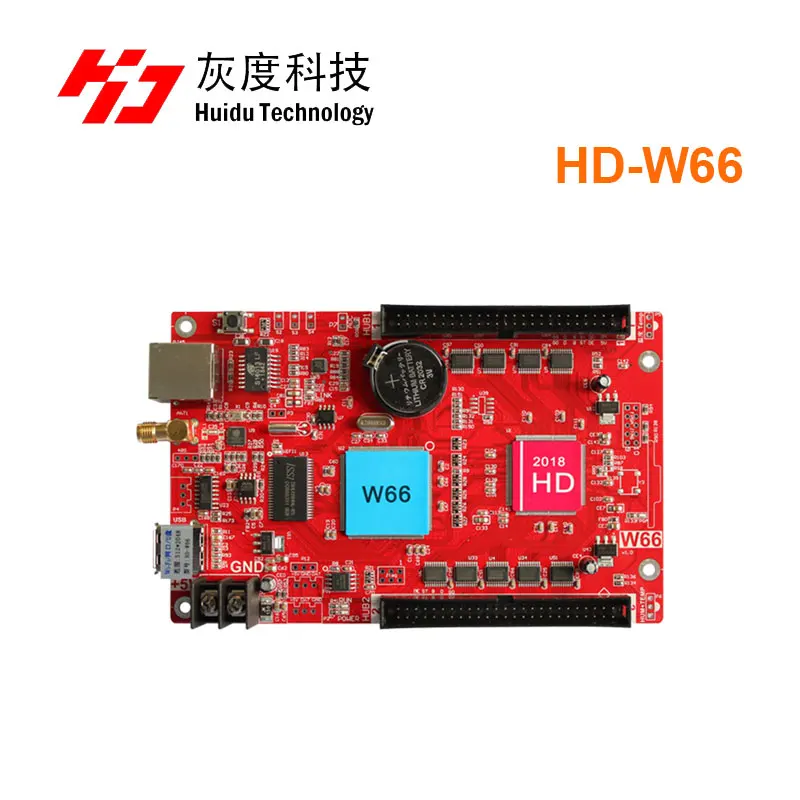 

Huidu HD-W66 2*50 Pin 2048*512 Wi-Fi Ethernet USB порт, Одноцветный и двухцветный полноцветный светодиодный экран, контроллер, запасная деталь
