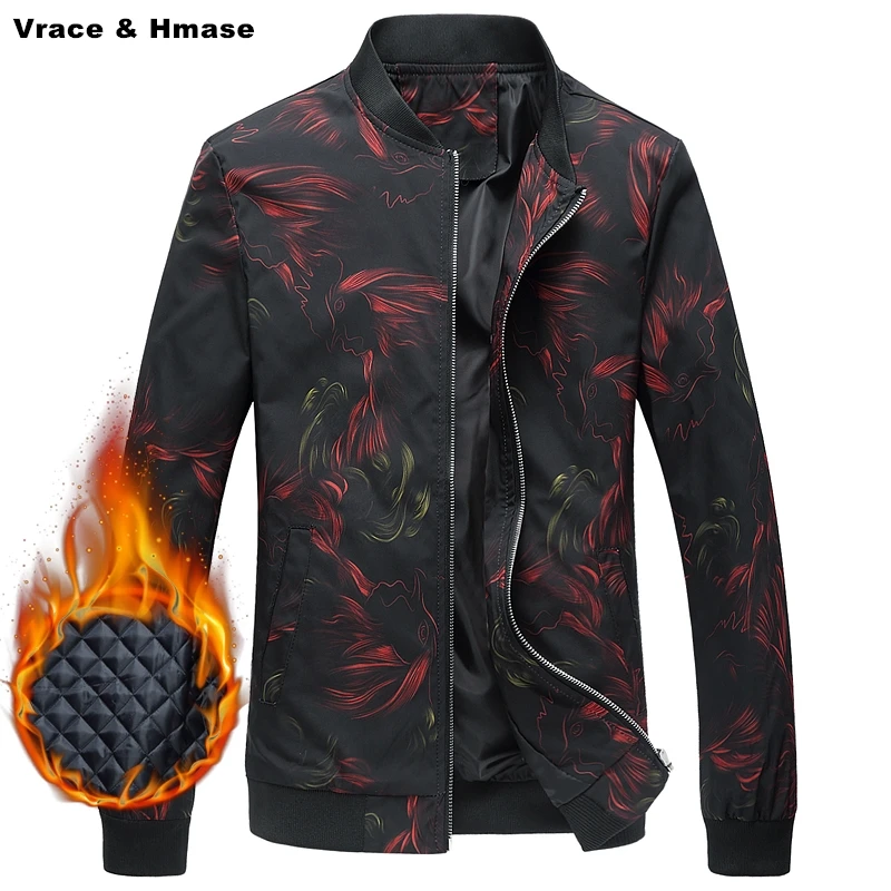 

Personalized printing fashion trend large size baseball jacket New arrival 2017 slim quality plus cotton thick winter jacket men
