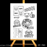 azsg smiley cartoon sign clear stamps for diy scrapbookingcard makingalbum decorative silicone stamp crafts