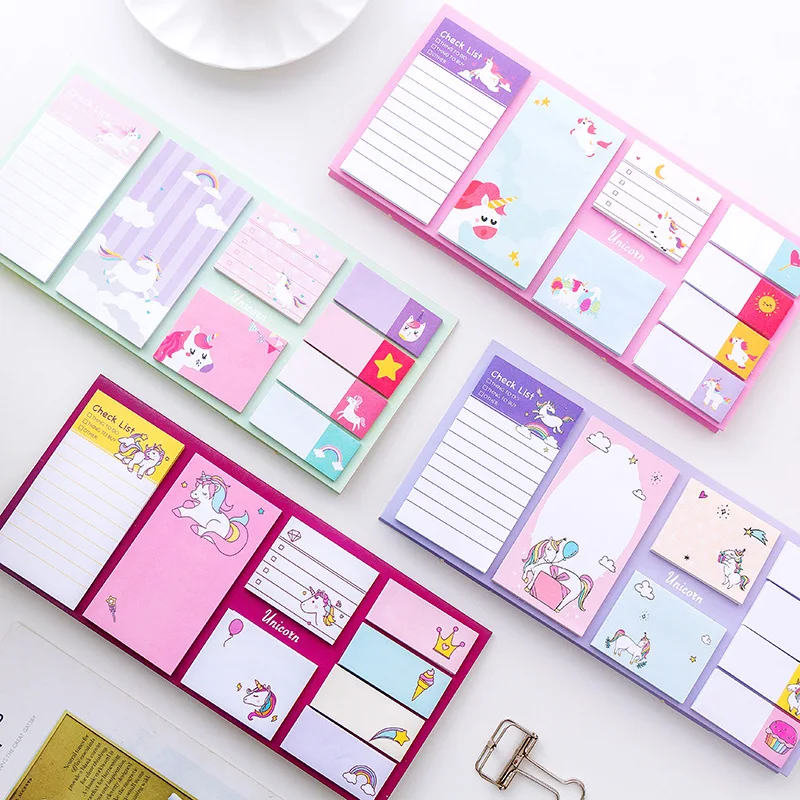 

Cartoon Unicorn memo pad Cute N Times planner sticky notes Stationery notebook Scrapbooking Notepads office school supplies