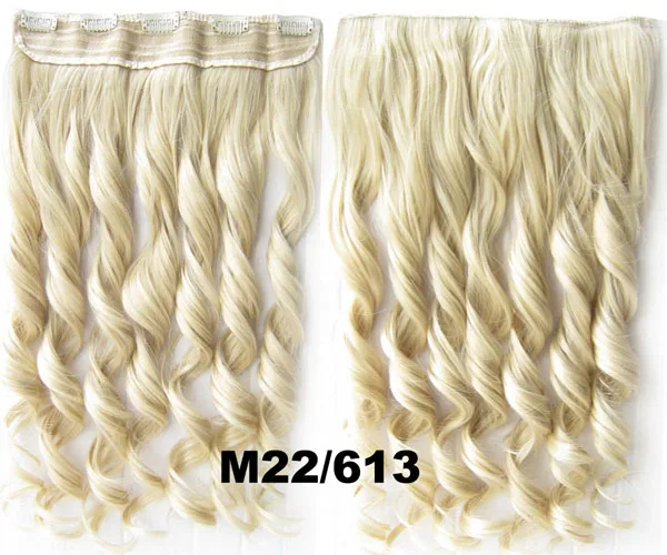 GS888 Color M22-613 Girlshow, 5 клипов, синтетические волосы для наращивания, волнистые, женский парик, волосы шиньон-хвост, 87 цветов, 130 г, 60 см, 1 шт - Цвет: GS888 Color M22-613