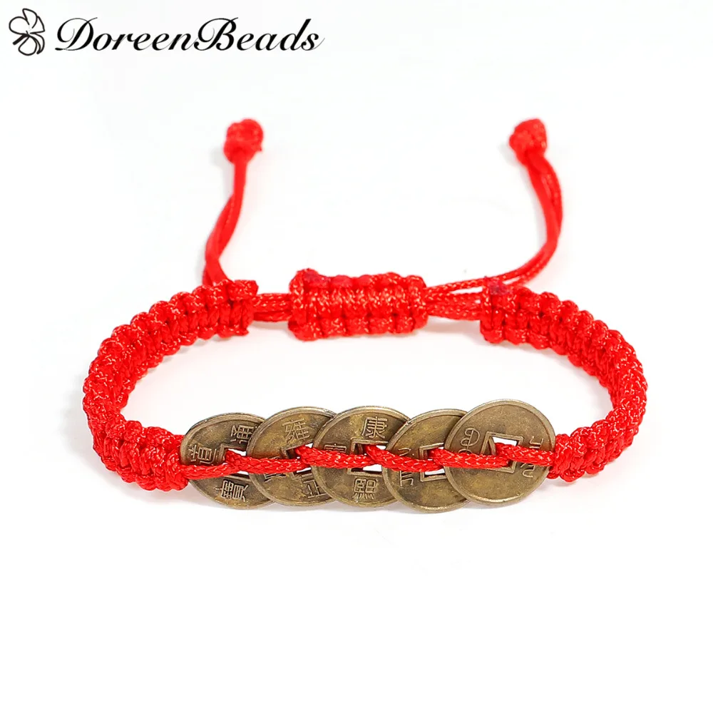 DoreenBeads 1 шт. регулируемые Kabbalah красные плетеные браслеты дружбы для мужчин и