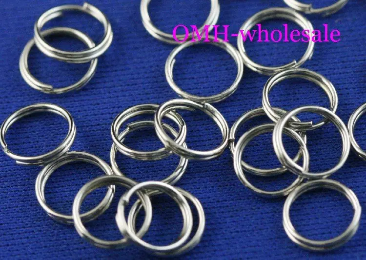 

OMH wholesale 10mm 500pcs Jewelry accessories Finding DIY circle Nickel plating Plated Open Metal split Rings DY47
