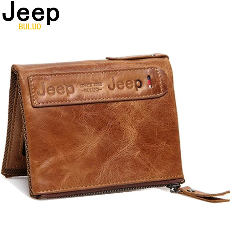 JEEP BULUO унисекс кошельки из натуральной кожи Для мужчин женщин кошелек короткие