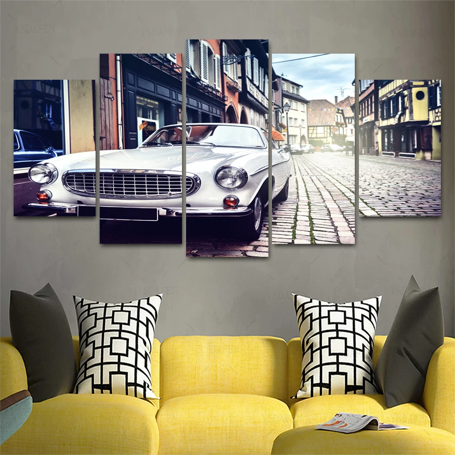 

Op de muur HD print olieverf modulaire foto A sports car poster kind room decor woondecoratie 5 stks canvas art z052