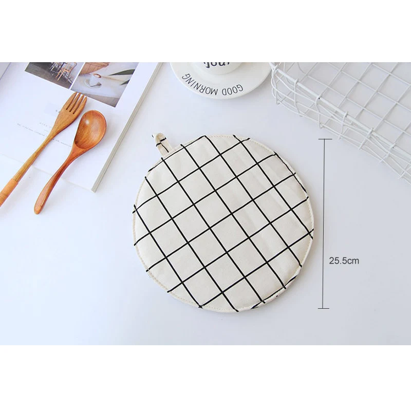 white plaid pad 1 шт. милые Нескользящие желтые серые хлопковые модные нордические кухонные перчатки для приготовления пищи для микроволновой печи для выпечки барбекю Прихватки для духовки - Цвет: white plaid pad