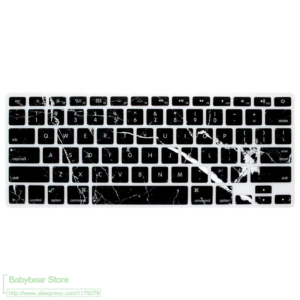 Чехол с черной мраморной текстурой для клавиатуры macbook air 13 защита постепенным