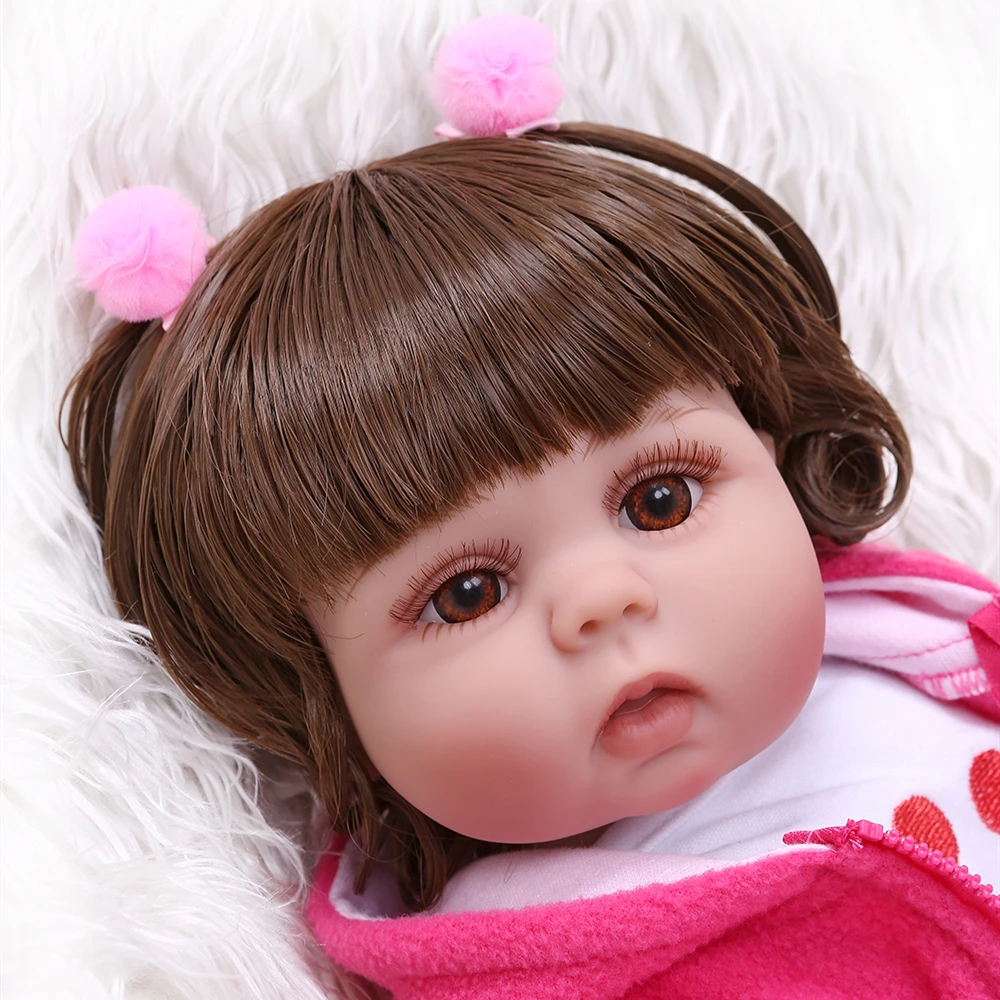 Вьющиеся волосы 49 см кукла Bebe Кукла Reborn малышка девочка в розовом платье