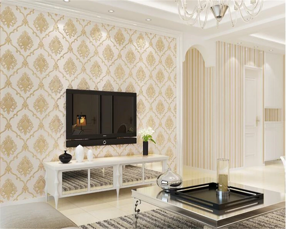 3 мерный Европейский дамасский нетканый обои AB с спальной гостиной ТВ фон 3d