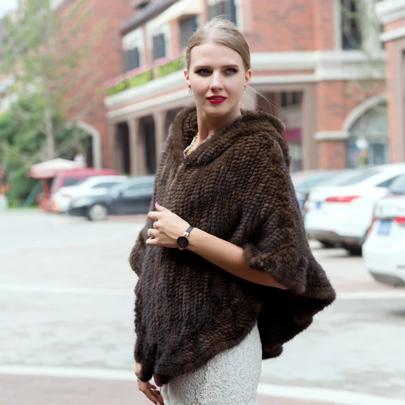 2020 модная женская меховая шаль Зимний вязаный меховой Палантин из натурального