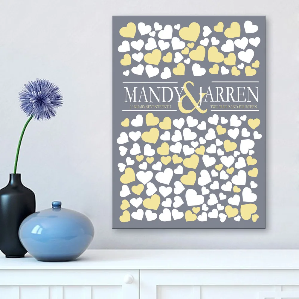 Гость Подпись подарок для свадебной вечеринки холст подписание доска живописи