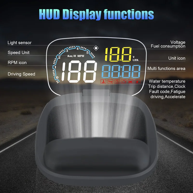 4 дюймовый C600 OBD2 HUD автомобильный лобовой дисплей диагностический и сигнальный