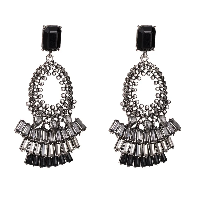 2019 новые американские преувеличенные модные серьги со стразами большие