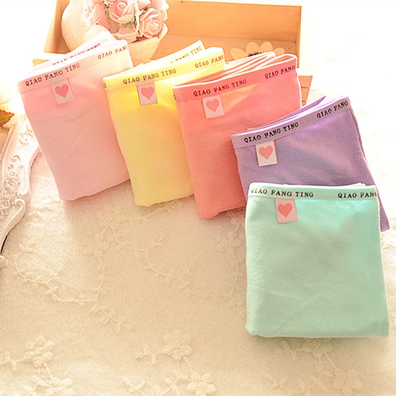 Мода 918 женское нижнее белье 2017 хлопок милые девушки короткие трусы удобные