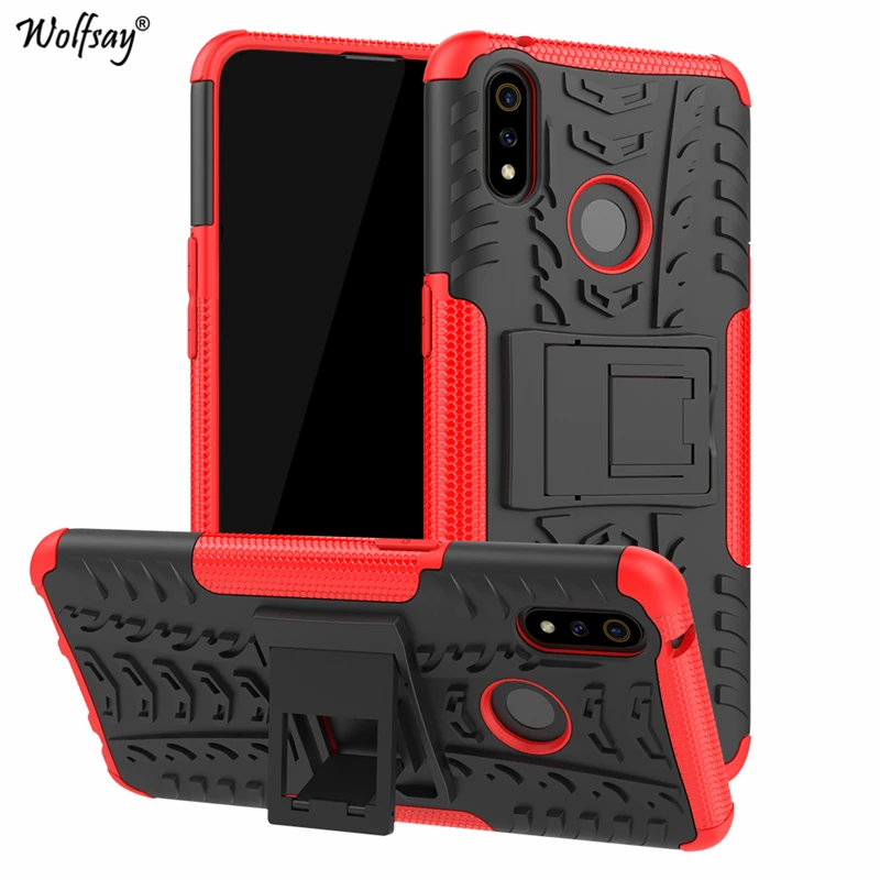 rubber hard defender armor case for oppo realme 3 pro case oppo realme 3 pro q x c2 5 pro reno 2 cover oppo realme 5 pro case free global shipping