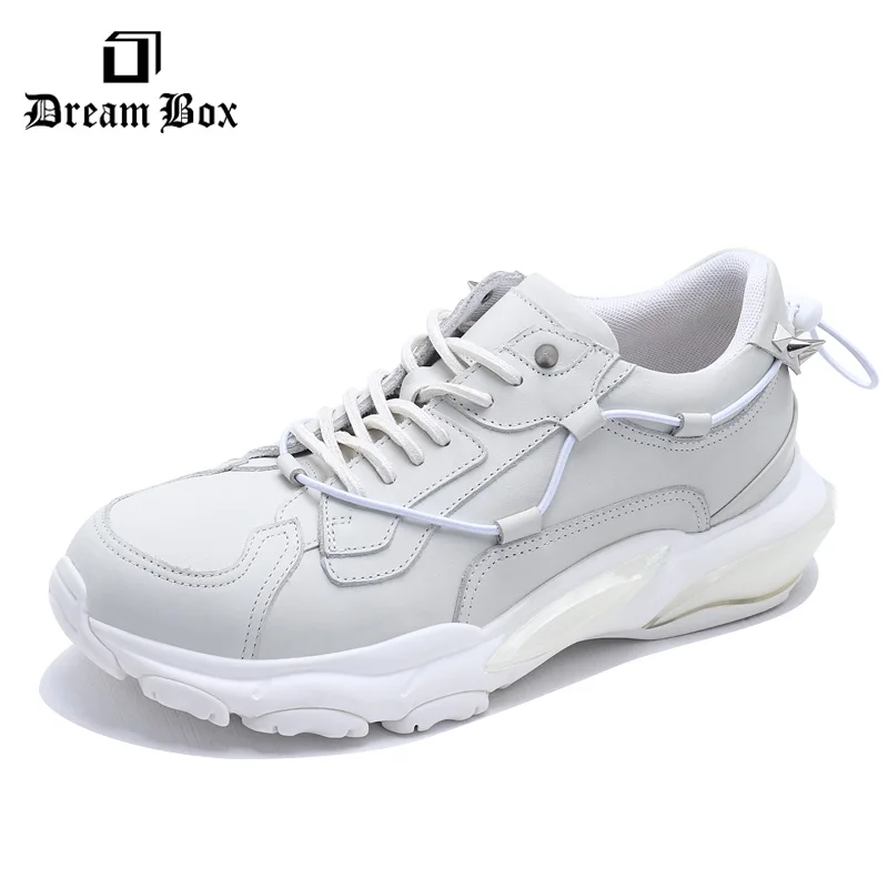 leather shoes men Small white with thick soles | Обувь