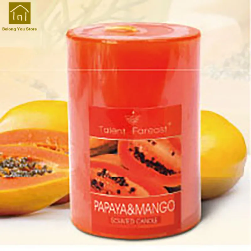 5x7.5cm Papaya Mango Декоративные свечи для ароматерапии, аксессуары для свадеб, ароматические свечи для украшения дома JKK139 - Цвет: 5x7.5cm Papaya Mango