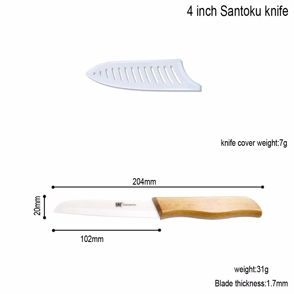 XYj керамический нож Santoku 4 дюйма 2 шт. японский шеф повара резак для хлеба кухонные