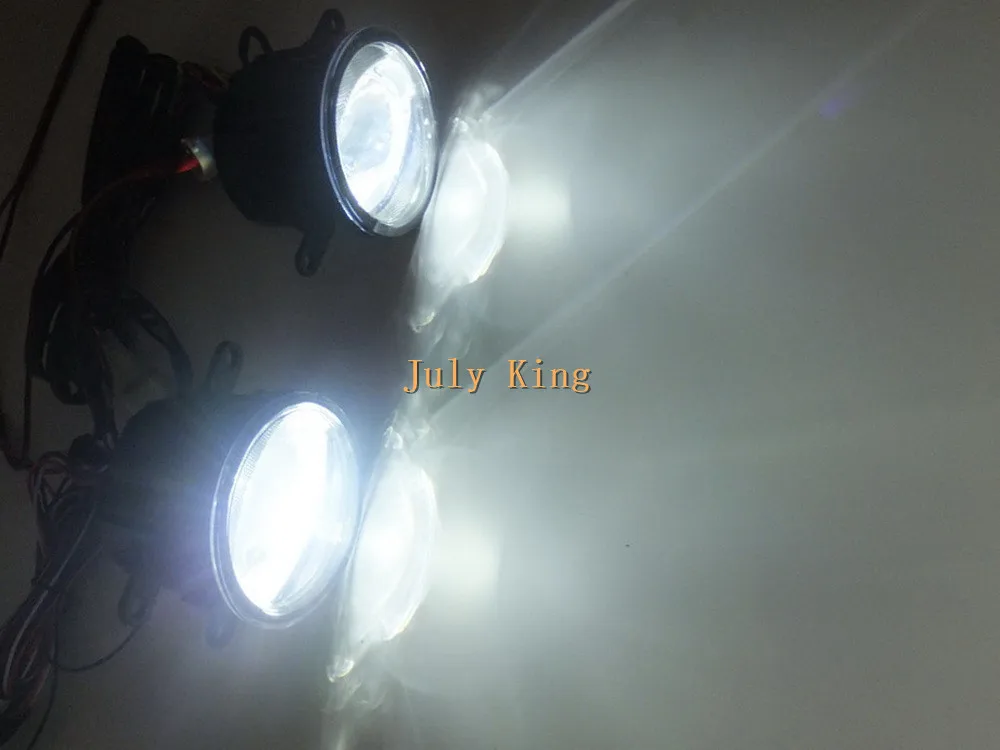 Июля King 1600lm 24 Вт 6000 К свет руководство Q5 объектива противотуманные лампы+ 1000lm 14 Вт день Бег огни DRL чехол для Fiat 500l 2013
