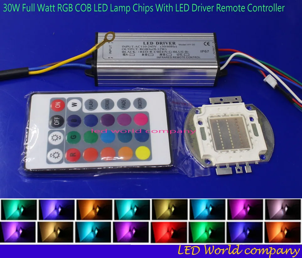 1ste 30 Вт rgb светодиодный чип + RGB драйвер Водонепроницаемый 24key пульт