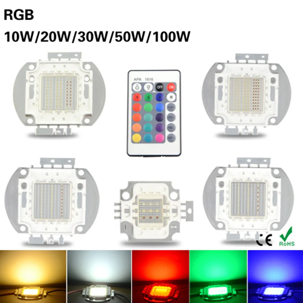 Светильник лампа RGB COB светодиодная лампочка 10 Вт-100 Вт + Водонепроницаемый
