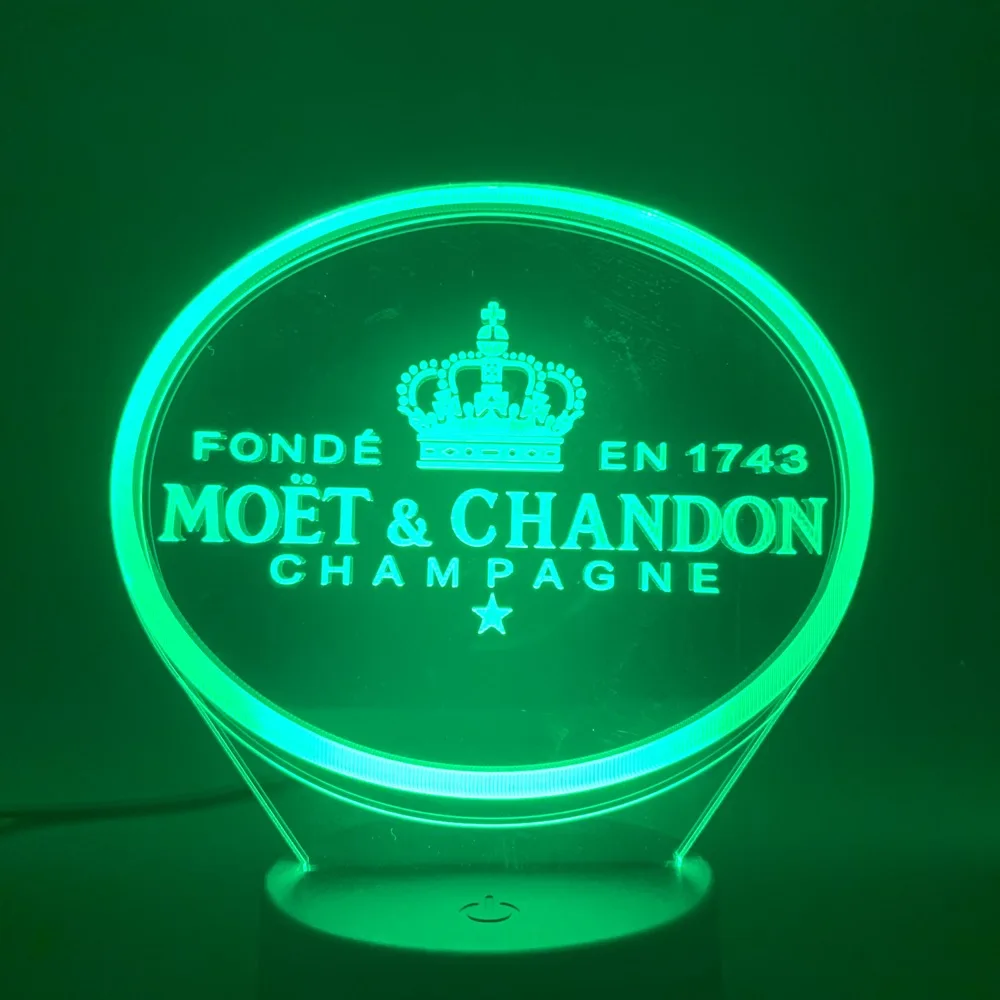 Светодиодный 3d-ночник лампа Moet Et Chandon подарок для клиентов друг детский ночник Usb или батарея питание украшения для офиса лампа 3D