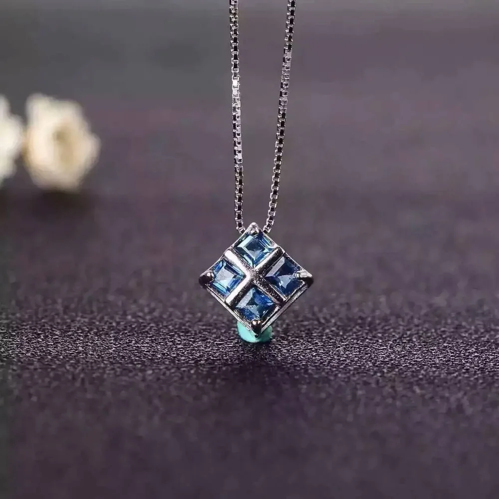 Женский ювелирный комплект из серебра 925 пробы с натуральным сапфиром|jewelry sets|fine