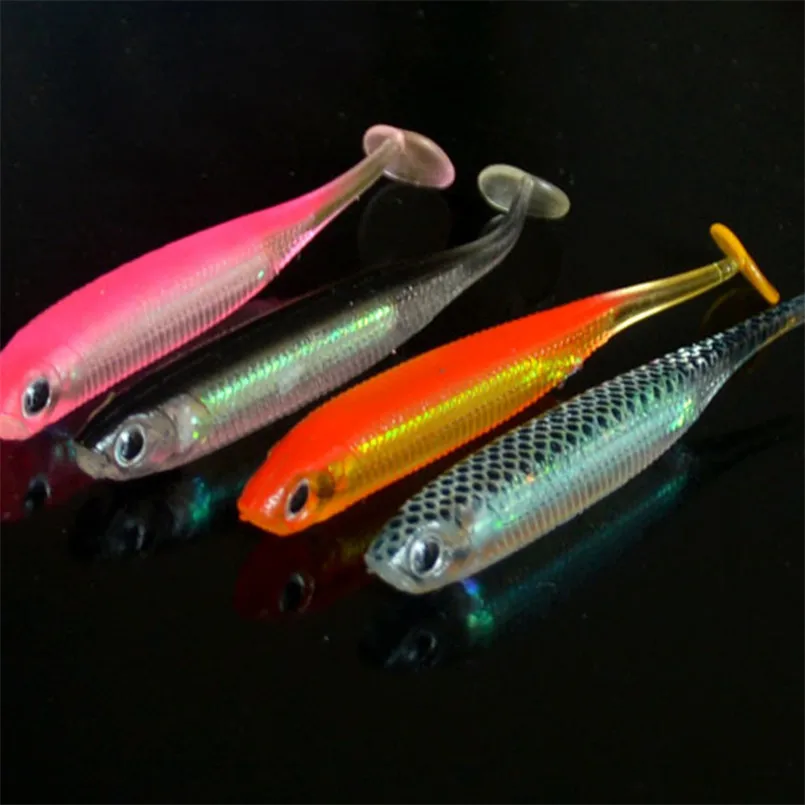 Комплект из 4 предметов Мягкая приманка для рыбалки Шад fishingwormswimbaits Jig Head доставки