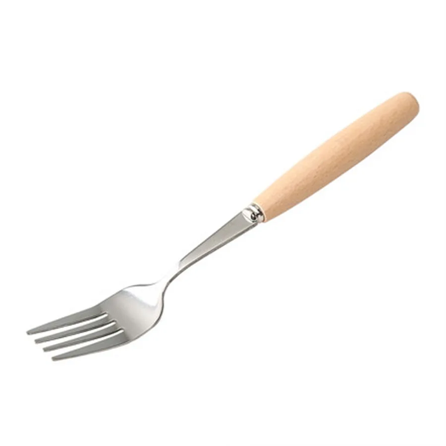 Fruit Fork Wooden Cutlery Set Stainless Steel Table Knife With Handle Cuberteria Acero Inoxidable Kitchen 40KO611 | Дом и сад