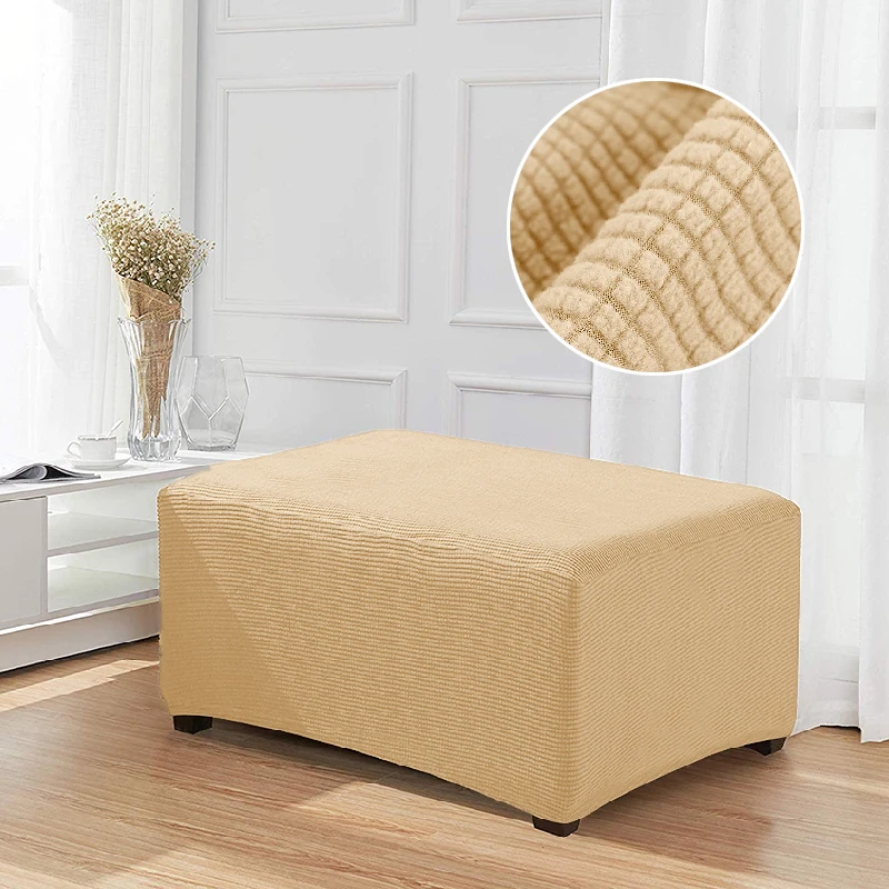 Lellen Footrest cover Sofa Cover seat slipcovers stretch Ottoman covers cheap Couch Protector Elastic Futon long bench Covers - Цвет: champagne
