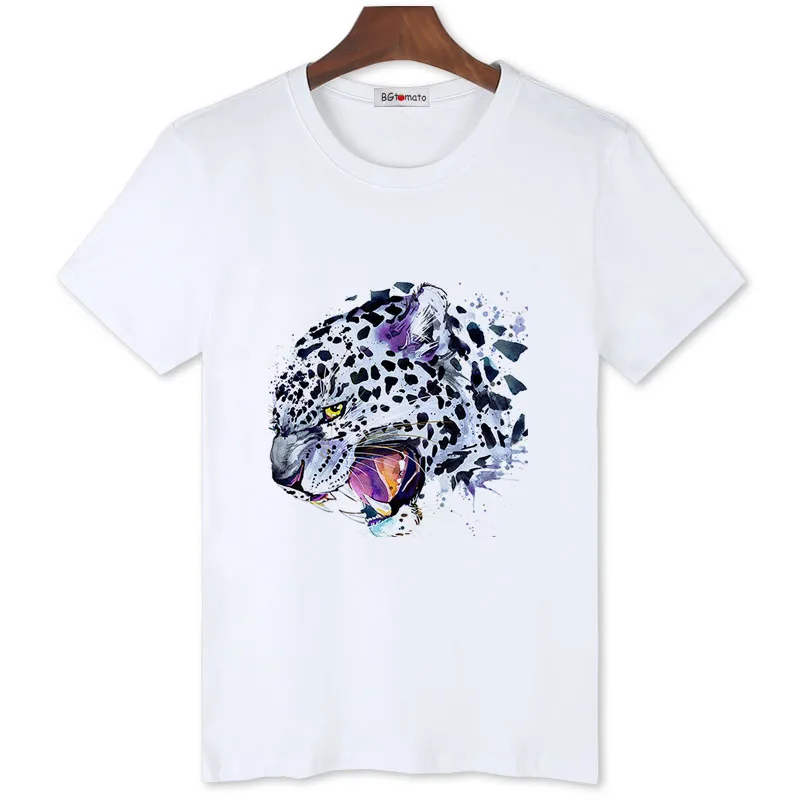 Классная футболка bgtomato Snow leopard летние повседневные футболки с коротким рукавом