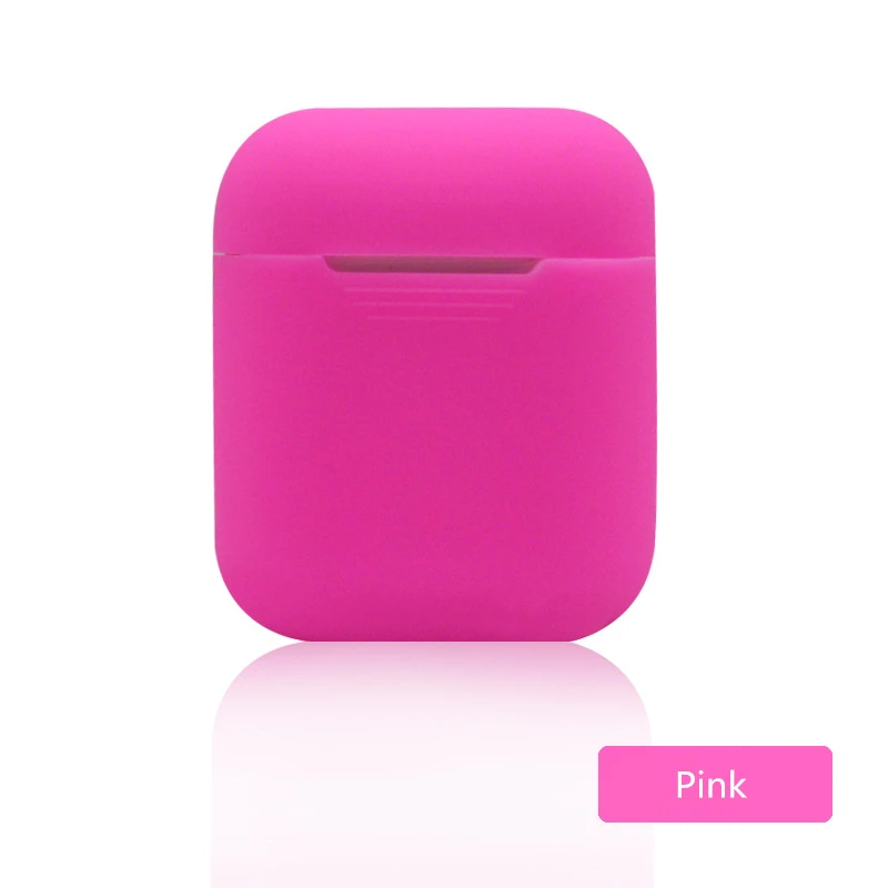 pink Мягкий силиконовый чехол, наушники для Apple Airpods, Bluetooth, беспроводные наушники, защитный чехол, коробка для Air Pods, наушники, сумка - Цвет: pink