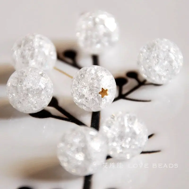 Круглые бусины из прозрачного кварца с трещинами диаметром 6 10 мм 15 дюймов 38 см|loose