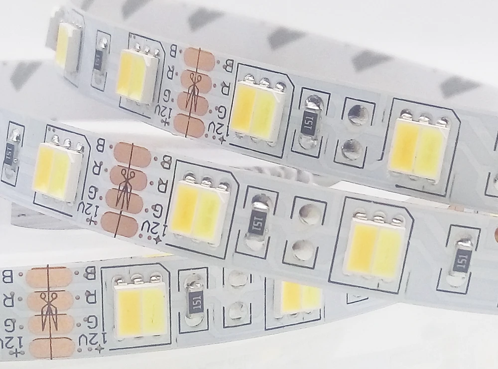 5050 Светодиодная лента CW/WW CCT светодиодная цветовая температура 5 м 2 цвета в 1Led