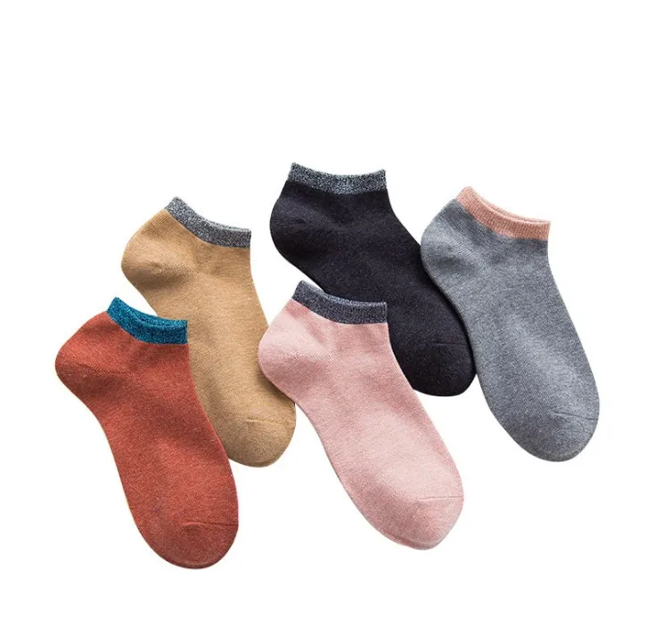 Однотонные носки для женщин весна/лето 2019 хлопковые носки-тапочки 12 парт/лот |
