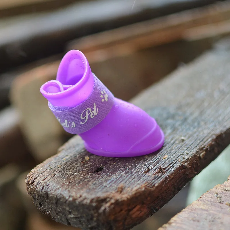 4 шт./компл. милые ботинки для домашних собак обувь дождливого сезона сапожки