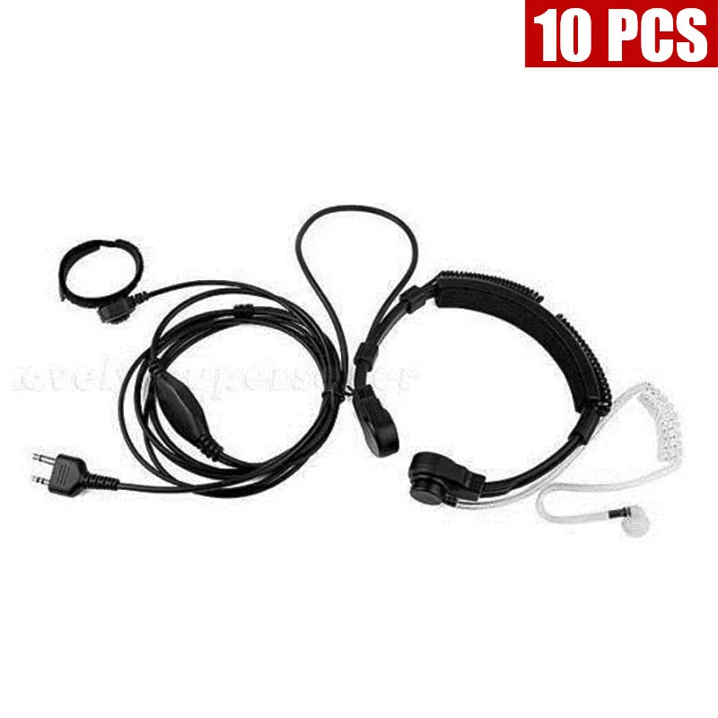XQF 10 шт. гарнитура с микрофоном для горла на палец PTT наушники Midland LXT210 Ham радио Hf