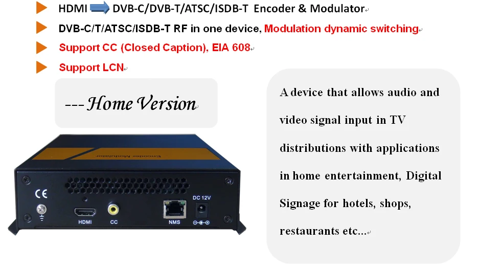 Кодировщик и модулятор CEL-5113B HDMI HD MPEG2 на DVB-C/T/ATSC/ISDB-T