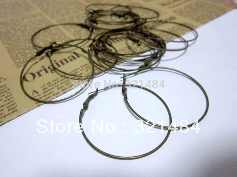 

200 шт 50 мм круглый античный, бронзовый, французский обруч, серьги, крючок, провода, ювелирные изделия, аксессуары для изготовления бисера