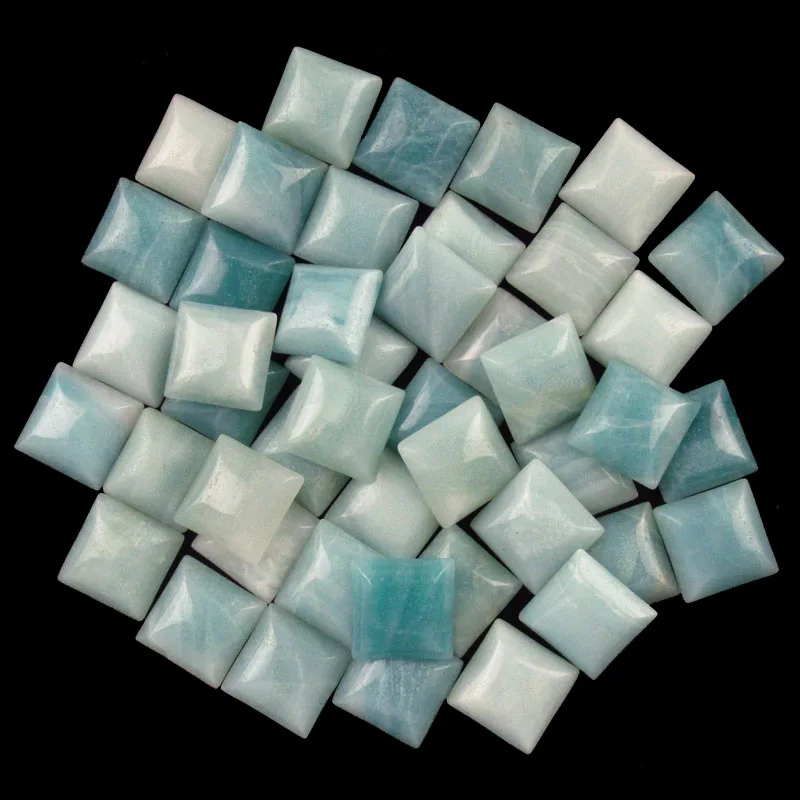

8Pcs 18x5mm Amazonite Gem Square Cab Cabochon yl1931406(Send Randomly)