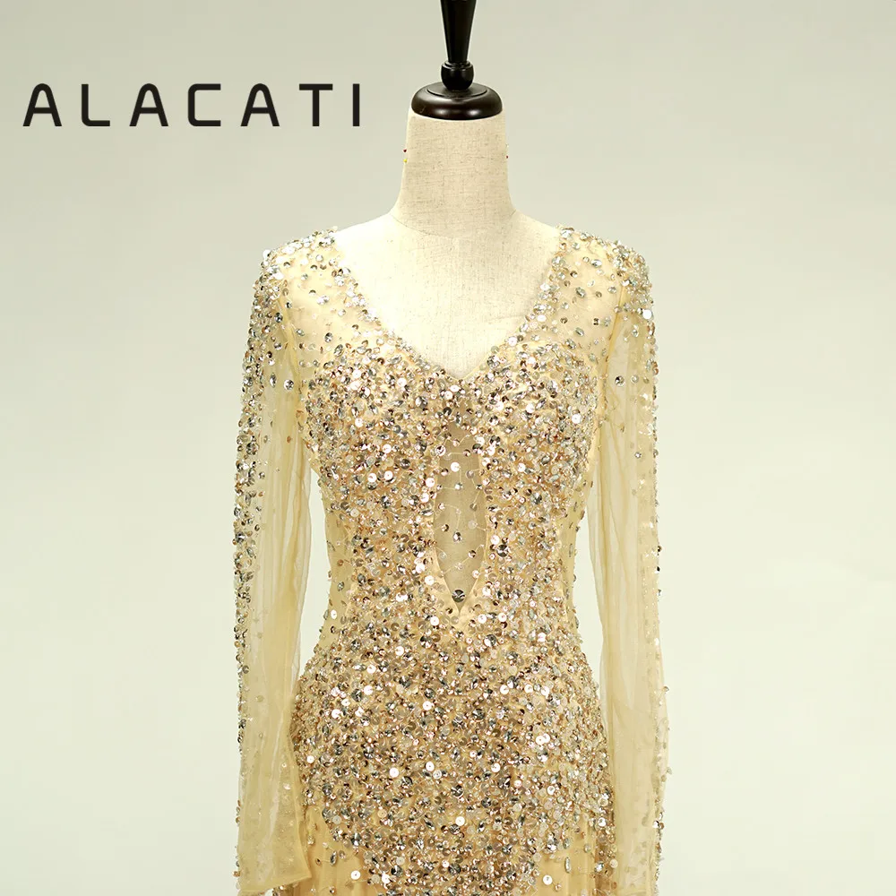 Высококачественная Роскошная Новинка 2019 года вечернее платье с длинными