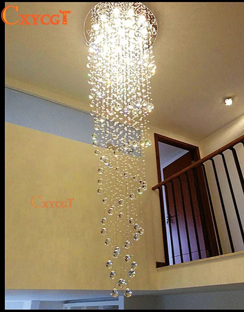 Modern LED Double Spiral Crystal Chandelier Lighting for Foyer Stair Staircase Bedroom Hotel HallCeiling Hanging Suspension Lamp